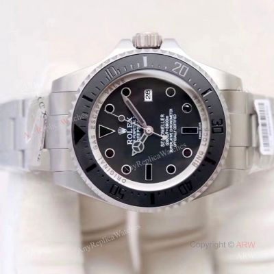 Copy Rolex Deepsea Sea Dweller 44mm Watch Black Markers